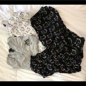 Pj set, 2 bottoms and one top! Cats 🐱❤️🐱